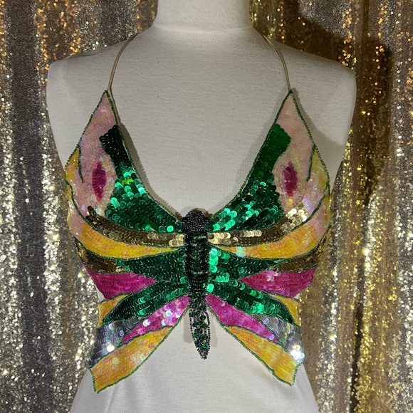 Leg Avenue Tops Vintage Butterfly Sequin Top Poshmark